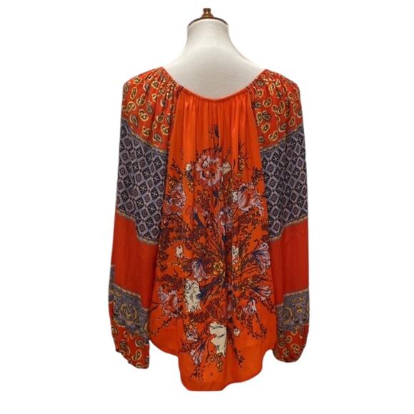 Free People Top Fall XS Blouse Oversized Flowy Cottage Boho Shirt Billowy 70s - Picture 9 of 17